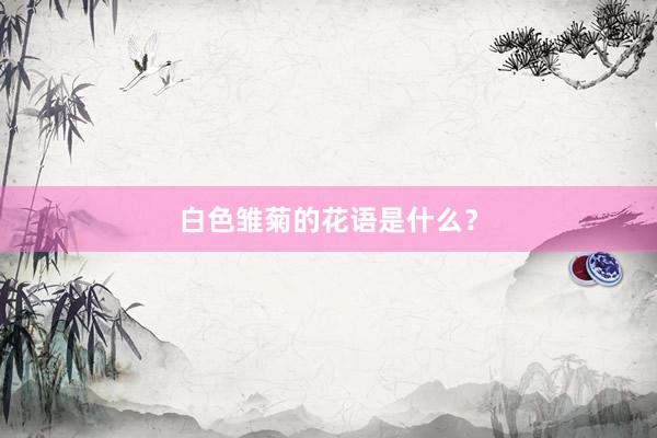白色雏菊的花语是什么？